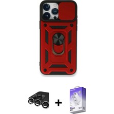 Cepte Toptan iPhone 15 Pro Max Ahenk Klasik - Siyah Bilvis 5in1 3D Magic Cam Ekran Koruyucu + Gümüş Raze Metal Kamera Lens