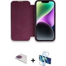 Cepte Toptan iPhone 13 Pro Max Siluet Minimal Serisi - Siyah 3D Antistatik Cam Ekran Koruyucu + Gökkuşağı Pers Alüminyum Kamera Lens