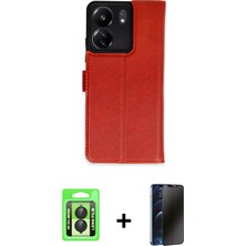 Cepte Toptan Redmi 13C Siluet Işık Serisi - Siyah 3D Antistatik Hayalet Cam Ekran Koruyucu + Siyah Raze Metal Kamera Lens