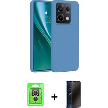 Cepte Toptan Redmi Note 13 Pro 4g Kozmos Yansıma Özel Seri - Siyah 3D Antistatik Hayalet Cam Ekran Koruyucu + Gümüş Raze Metal Kamera Lens