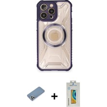 Cepte Toptan iPhone 12 Pro Kutup Modern - Siyah Polymer Nano Ekran Koruyucu + Gümüş Shine Kamera Lens Koruma Cam
