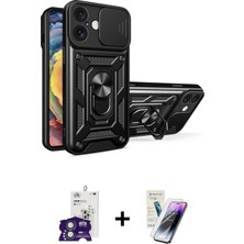 Cepte Toptan iPhone 16 Ahenk Klasik - Şeffaf Pasifik Cam Ekran Koruyucu + Yeşil Bilvis Titan Kamera Lens