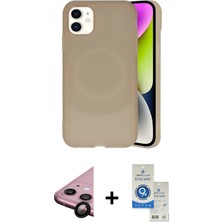 Cepte Toptan iPhone 11 Ufuk Serisi - Şeffaf Royal Nano Ekran Koruyucu + Siyah Raze Metal Kamera Lens