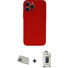 Cepte Toptan iPhone 13 Pro Max Ahenk Serisi - Siyah Bilvis Hayalet Cam Ekran Koruyucu + Rose Gold Rainbow Kamera Lens Koruma Cam