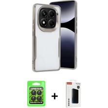Redmi Note 14 Pro 4g Akış Çizgi Koleksiyonu - Şeffaf Hayalet Polymer Nano Ekran Koruyucu + Siyah Raze Metal Kamera Lens