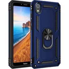 Newface Xiaomi Redmi 7A Kılıf Sofya Yüzüklü Silikon Kapak - Lacivert