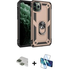 Cepte Toptan iPhone 11 Pro Max Ahenk Klasik Koleksiyonu - Siyah 3D Antistatik Seramik Nano Ekran Koruyucu + Yeşil Pers Alüminyum Kamera Lens