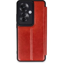 Decostyle Newface Oppo Reno 11F Kılıf Flip Cover - Kırmızı