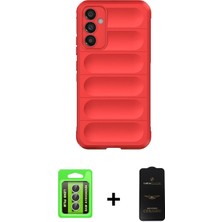 Cepte Toptan Galaxy A15 4g Atlas Koleksiyonu - Siyah 6d Antistatik Mat Seramik Hayalet Nano Ekran Koruyucu + Gümüş Raze Metal Kamera Lens