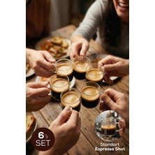 Vienev Şeffaf Kulplu 6'lı Cam Espresso Bardağı Seti - 95 ml