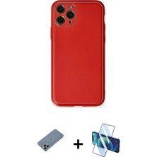 Cepte Toptan iPhone 11 Pro Max Yadigar Klasik - Siyah 3D Antistatik Cam Ekran Koruyucu + Gökkuşağı Shine Kamera Lens Koruma Cam