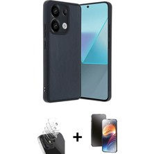 Cepte Toptan Redmi Note 13 Pro 5g Kıvılcım Işık Serisi - Siyah 3D Antistatik Mat Seramik Nano Ekran Koruyucu + Şeffaf Kamera Lens Koruma Cam