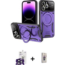 Cepte Toptan iPhone 16 Pro Max Kıvılcım Modern Serisi - Siyah Bilvis 3D Cam Ekran Koruyucu + Siyah Bilvis Titan Kamera Lens