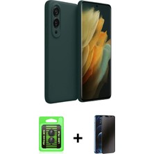 Cepte Toptan Galaxy S25 Edge Kozmos Yansıma Özel Seri - Siyah 3D Antistatik Hayalet Cam Ekran Koruyucu + Siyah Raze Metal Kamera Lens