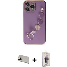 Cepte Toptan iPhone 13 Pro Max Nova Işık Prime - Siyah Bilvis 3D Cam Ekran Koruyucu + Rose Gold Rainbow Kamera Lens Koruma Cam