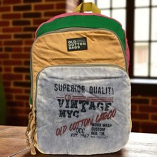 Old Cotton Cargo Kaliteli Renkli Vintage Disayn Sırt Gezi Okul Seyahat Çantası 30 cm x 42 cm