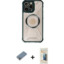 iPhone 13 Pro Max Kutup Modern - Siyah 6d Mat Seramik Hayalet Nano Ekran Koruyucu + Mor Metal Kamera Lens Koruma Cam