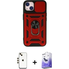 Cepte Toptan iPhone 14 Ahenk Klasik - Siyah Bilvis 5in1 5d Magic Hayalet Cam Ekran Koruyucu + Gold Shine Kamera Lens