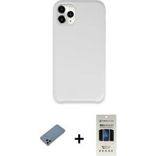 Cepte Toptan iPhone 11 Pro Zirve Modern Özel Seri - Siyah 5d Hayalet Cam Ekran Koruyucu + Sierra Blue Shine Kamera Lens Koruma Cam