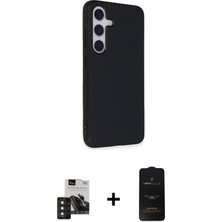 Cepte Toptan Galaxy S24 Akış Asil Koleksiyonu - Siyah 6d Antistatik Mat Seramik Hayalet Nano Ekran Koruyucu + Derin Mor Pvd Metal Kamera Lens