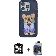 iPhone 15 Pro Max Iz Minimal Koleksiyonu - Siyah Vanessa Magic Cam + Turuncu Pvd Metal Kamera Lens