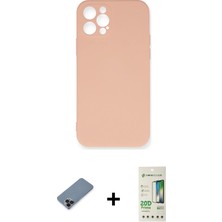 Cepte Toptan iPhone 12 Pro Max Ahenk Serisi - Siyah 20D Premium Cam Ekran Koruyucu + Siyah Metal Kamera Lens Koruma Cam