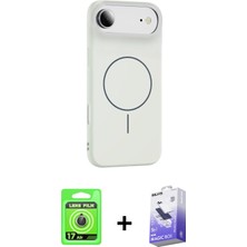 Cepte Toptan iPhone 17 Air Yankı Form Serisi - Siyah Bilvis 5in1 5d Magic Hayalet Cam Ekran Koruyucu + Gold Raze Metal Kamera Lens