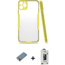 Cepte Toptan iPhone 11 Pro Max Atlas Asil Serisi - Siyah Bilvis Hayalet Cam Ekran Koruyucu + Açık Yeşil Metal Kamera Lens Koruma Cam