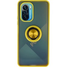 Newface Xiaomi Redmi K40 Kılıf Montreal Yüzüklü Silikon Kapak - Sarı