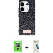 Cepte Toptan Redmi Note 13 Pro 4g Vadi Klasik Serisi - Şeffaf Pasifik Cam Ekran Koruyucu + Gümüş Raze Metal Kamera Lens