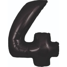Party Express 34" Folyo Rakam 76CM "4" Siyah / Black