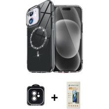 Cepte Toptan iPhone 11 Kıvılcım Form Prime - Siyah 6d Mat Seramik Hayalet Nano Ekran Koruyucu + Siyah Pvd Metal Kamera Lens