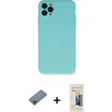 Cepte Toptan iPhone 11 Pro Max Ahenk Serisi - Siyah 6d Mat Seramik Hayalet Nano Ekran Koruyucu + Gold Shine Kamera Lens Koruma Cam