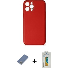 Cepte Toptan iPhone 12 Pro Yadigar Klasik - Siyah Polymer Nano Ekran Koruyucu + Açık Yeşil Metal Kamera Lens Koruma Cam