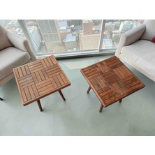 Mirrorss Yan Sehpa Retro Tasarım 45 x 45 Kate 2li