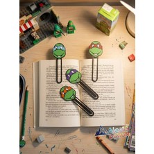 Alesta EP Design Ninja Turtels Karakterli Kitap Ayracı - 3D Baskı 4 Adet Kitap Ayraç Set