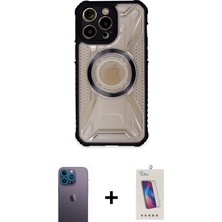 Cepte Toptan iPhone 13 Pro Max Kutup Modern - Siyah Joko 5d Cam + Mavi Neon Fosforlu Kamera Lens