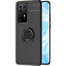 Newface Huawei P40 Pro Kılıf Range Yüzüklü Silikon - Siyah