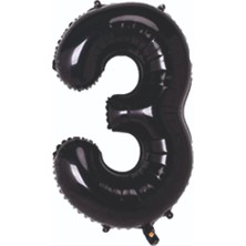 Party Express 34" Folyo Rakam 76CM "3" Siyah / Black