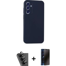Cepte Toptan Galaxy A25 5g Kozmos Yansıma Özel Seri - Siyah 3D Antistatik Hayalet Cam Ekran Koruyucu + Siyah Valdez Metal Kamera Lens
