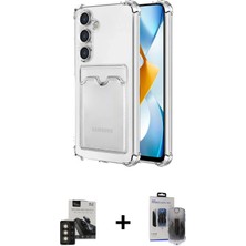 Galaxy S24 Doruk Klasik Koleksiyonu - Siyah Vanessa Magic Hayalet Cam + Gold Pvd Metal Kamera Lens