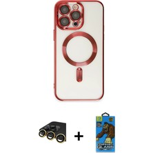 Cepte Toptan iPhone 14 Pro Nova Işık Özel Seri - Siyah 18D Cam Ekran Koruyucu + Gold Raze Metal Kamera Lens