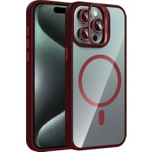 Decostyle Joko Apple iPhone 14 Pro Max Remim Lensli Magsafe Standlı Kapak - Bordo