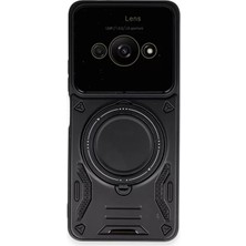 Decostyle Newface Xiaomi Poco C61 Kılıf Joy Lens Standlı Kapak - Siyah