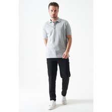 Tena Erkek Siyah Beli Yarım Lastikli Pike Basic Pantolon