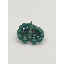 Altuntaş Aksesuar Usta Işcilikli  Yeşil Sıkma Kehribar Tesbih 8 * 12 mm  Arpa Kesim Takımlı Sistemli