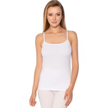 Gümüş 4047 6'lı Kadın Likralı Ip Askı Düz Biye Atlet