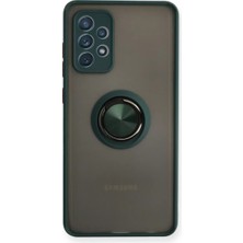 Decostyle Newface Samsung Galaxy A72 Kılıf Montreal Yüzüklü Silikon Kapak - Yeşil