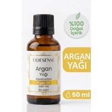 Odesense Argan Yağı 50 ml Soğuk Sıkım Doğal ve Saf Cilt ve Saç Bakım Yağı Bez Kese  Argan Oil