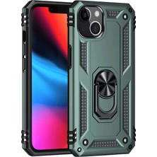 Decostyle Newface iPhone 13 Kılıf Sofya Yüzüklü Silikon Kapak - Yeşil